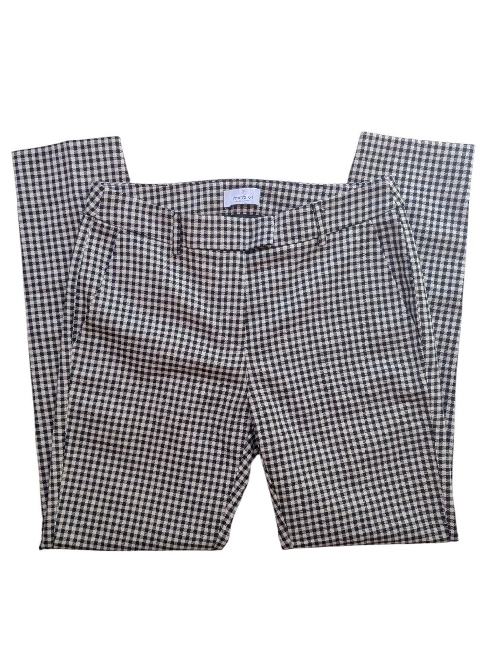Motivi Gingham Cropped Ankle Pants